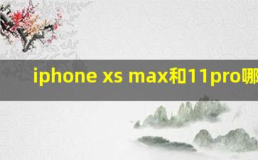 iphone xs max和11pro哪个好